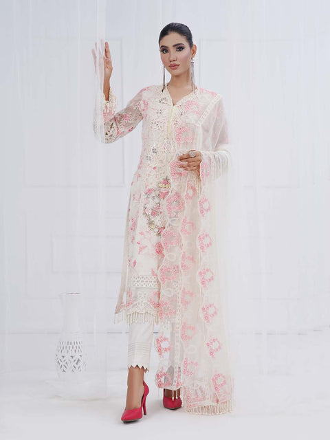 3 PC Embroidered Organza | STYLE 03